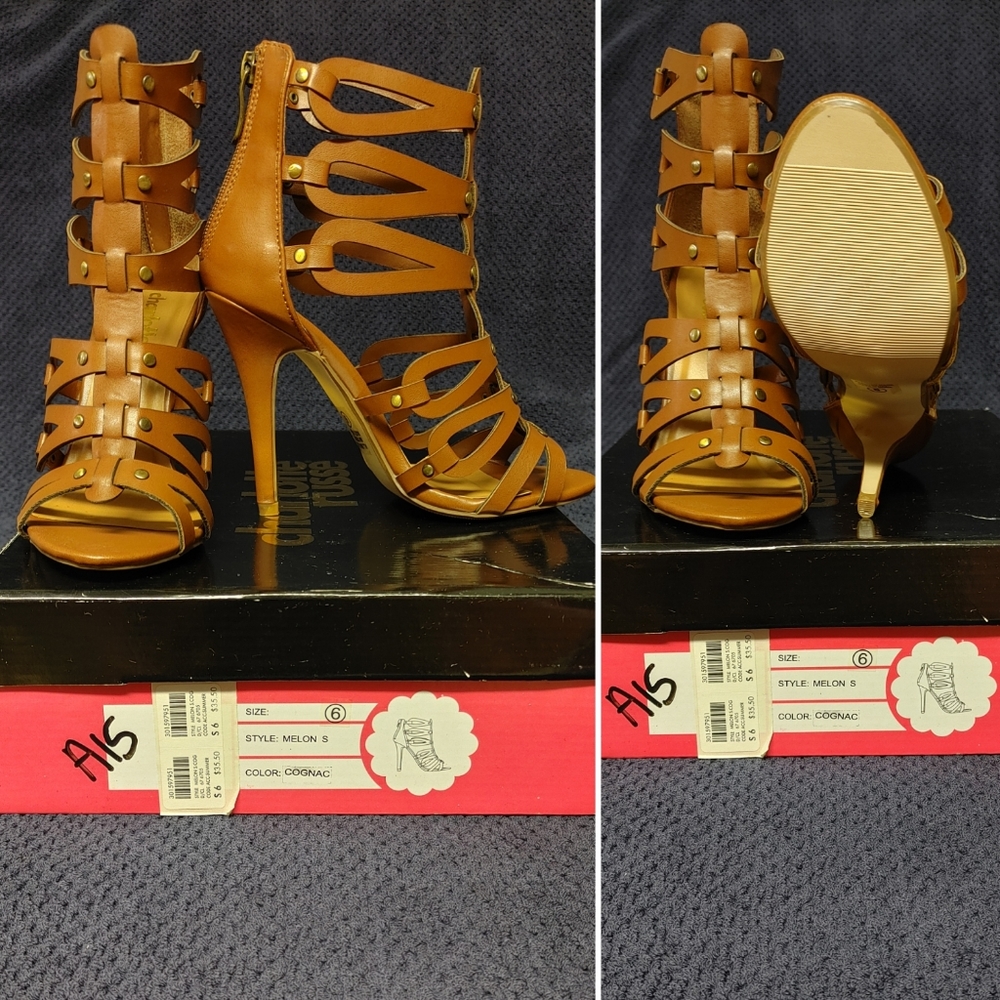 Cognac Gladiator Heels